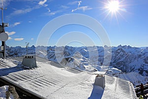 The Nebelhorn Mountain in winter. Alps, Germany.