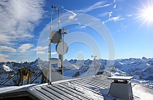 The Nebelhorn Mountain in winter. Alps, Germany.