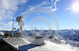 The Nebelhorn Mountain in winter. Alps, Germany.