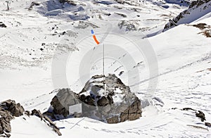 The Nebelhorn Mountain in winter. Alps, Germany.