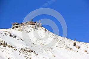 The Nebelhorn Mountain in winter. Alps, Germany.