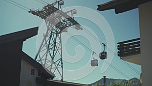 Nebelhornbahn. Allgau, Oberstdorf, Germany. Cable car to the high mountain in Bavaria in city of Oberstdorf. Gondola