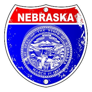 Nebraska Flag Icons As Interstate Sign