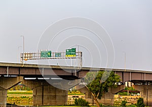 \'Nebraska the good Life\' signage on Douglas Street Bridge Omaha Nebraska