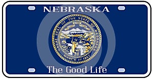 Nebraska License Plate Flag