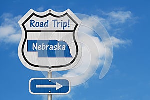 Nebraska Road Trip Highway Sign