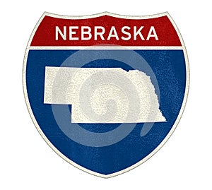 Nebraska State Interstate road sign