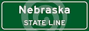 Nebraska state line road sign