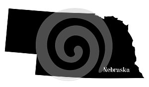 Nebraska State Silhouette Map