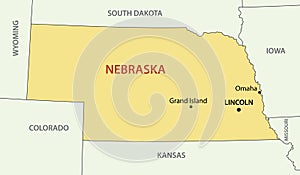 Nebraska - vector - state of USA