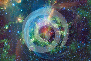 Nebula and galaxies in space. Elements of this image furnished by NASA