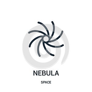 nebula icon vector from space collection. Thin line nebula outline icon vector illustration