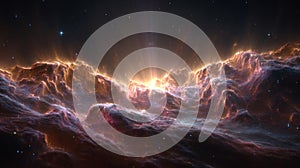 Nebula Landscape with Star Explosion