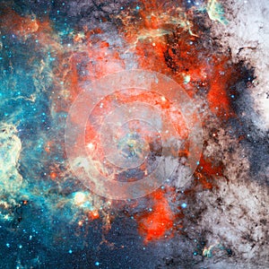 Nebula and stars in outer space. Elements of this image furnished by NASA.