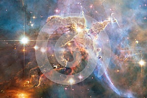 Nebulae and many stars in outer space. Elements of this image furnished by NASA