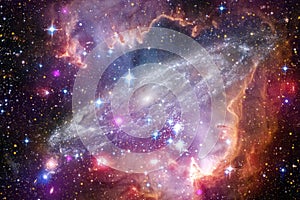 Nebulae and many stars in outer space. Elements of this image furnished by NASA