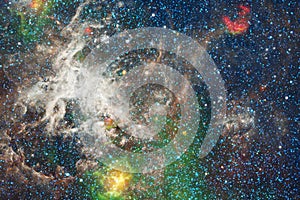 Nebulae and stars in deep space. Cosmic art, science fiction wallpaper