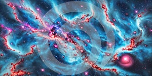 Nebular Mirage. Massive nebula pulsating with ethereal colors and dynamic energy