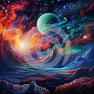 Nebulous Rendezvous: Celestial Encounters in Cosmic Vistas