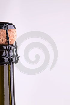 The neck of a bottle of champagne.