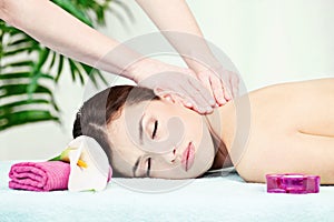 Neck massage in salon