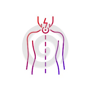 Neck pain gradient linear vector icon