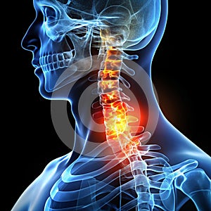 neck pain in X-ray