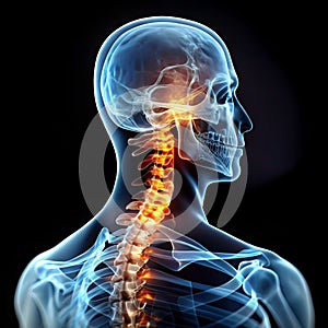 neck pain in X-ray