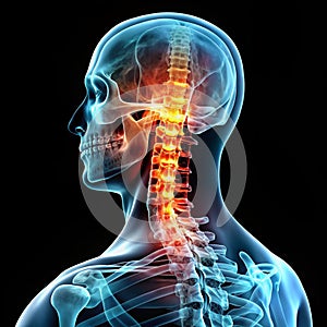 neck pain in X-ray