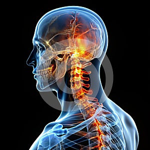 neck pain in X ray styl