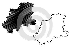 Neckar-Odenwald-Kreis district Federal Republic of Germany, rural district, Baden-Wurttemberg State map vector illustration,