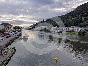 Neckar River at Sunset in Heidelberg