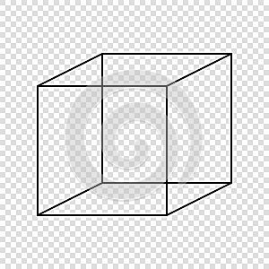 Necker cube optical illusion