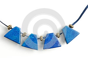 Necklace with blue gems
