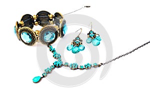 Necklace,bracelet and earrings