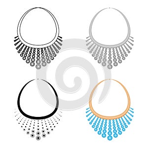 Necklace with diamond icon in cartoon style on white background. Jewelry and accessories symbol stock vector