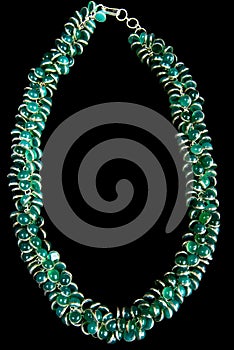 Necklace with Green Gemstones and Gold