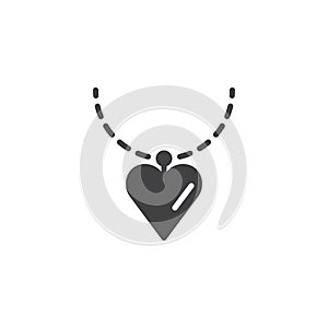 Necklace with heart icon vector