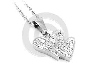 Necklace Heart - Silver Stainless Steel