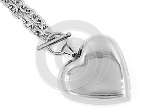Necklace Heart - Silver Stainless Steel