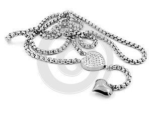 Necklace Heart - Silver Stainless Steel