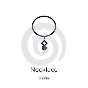 Necklace icon vector. Trendy flat necklace icon from brazilia collection isolated on white background. Vector illustration can be photo