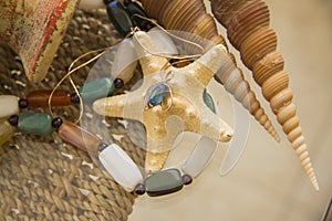 Necklace iwth blue topaz over seastar