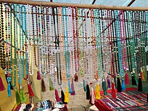 Necklace and mala for sale on Indian market