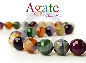 Necklace of multicolored agate