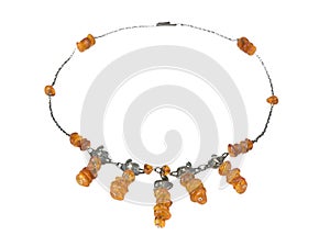 Necklace from natural amber