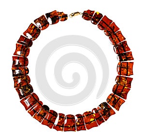 necklace from natural transparent amber pieces