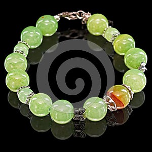 Necklace of nephrite jade photo