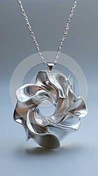 Necklaces with elements having a smooth, smoothly flowing surface, resembling melting metal.