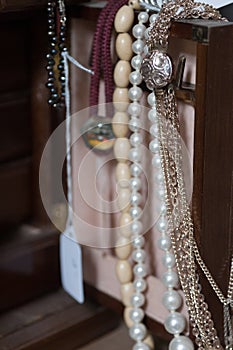 Necklaces in jewlery box photo
